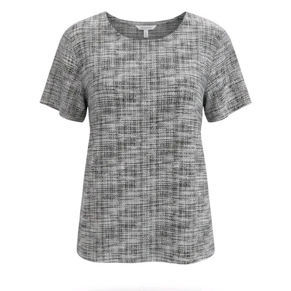 Worthington Black and White Short-Sleeve Crewneck Top